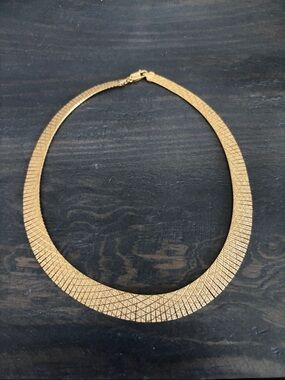 Gold-Tone Textured Collar Necklace - Women's Jewelry